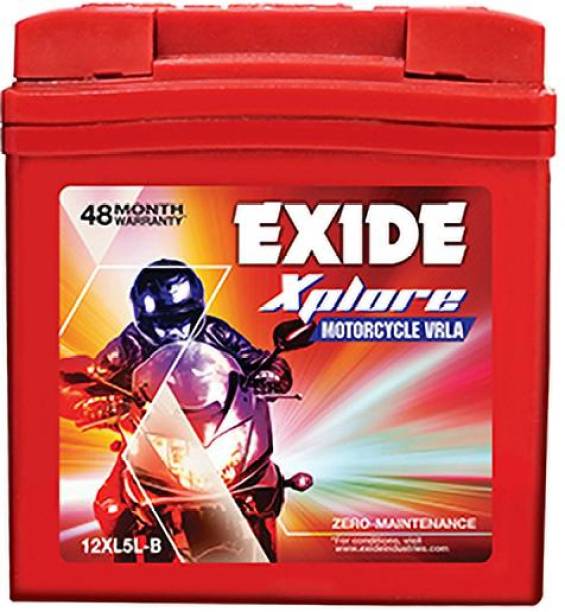 EXIDE 12XL5L-B Xplore Motorcycle Vrla 5 Ah Battery for Bike