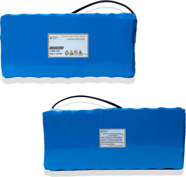 Solar Universe India 12 Volt 54Ah Solar Lithium Phosphate Battery for Inverter UPS Solar EV 54 Ah Battery for All Vehicles