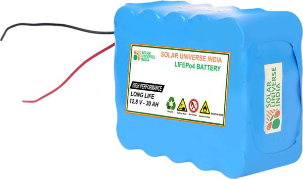 Solar Universe India 12 Volt 30Ah Lithium Phosphate Battery Pack for Solar Inverter UPS EV with BMS 30 Ah Battery for All Vehicles