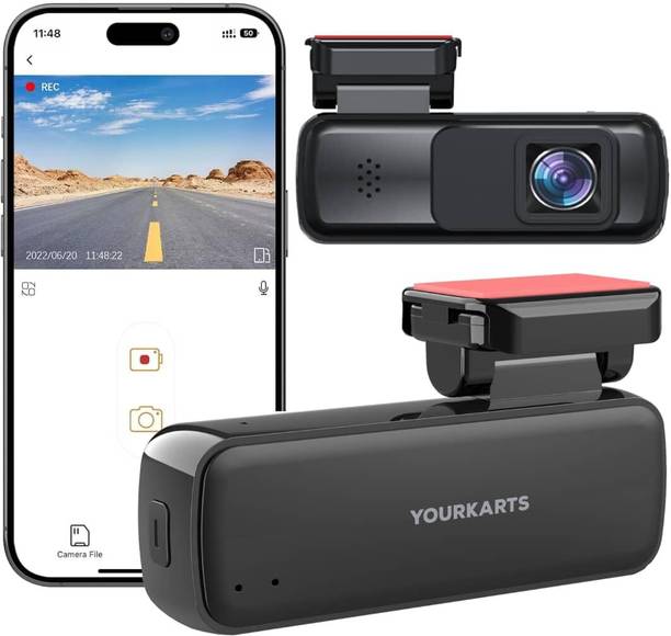 YOURKARTS.COM YOURKARTS.COM L16 Dashcam 1296P with WiFi, Motion Detection & 128GB Support Dashboard Camera System