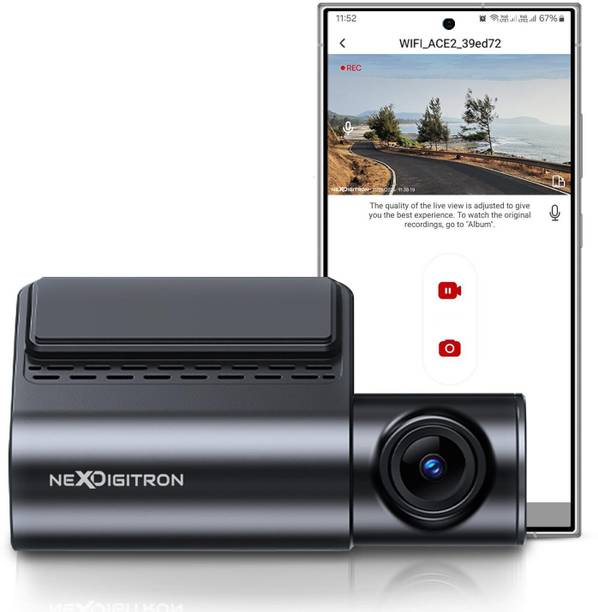 नेक्सडिजिट्रॉन ACE2 DashCam, Real 2K 1440P, Voice Control, Super-Capacitor,F1.8 6G Lens ACE2 - NON GPS व्हीकल कैमरा सिस्टम