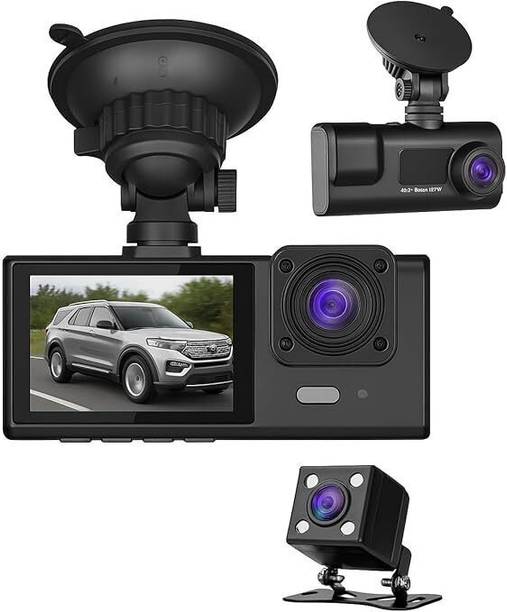IGADG 1080p Triple Lens Dash Camera with App Connectivity | Front, Inside & Rear Dashboard Camera System