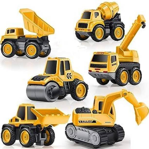 Dherik Tradworld Construction Toys, 6Pcs Construction Vehicles Trucks Kids Vehicle Coolant Tank