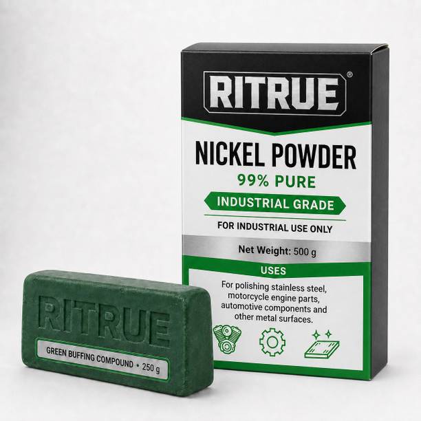 RiTrue Pure Nickel Powder 500g & Green Compound Rouge Bar 250g Combo Powderful Engine Cleaner