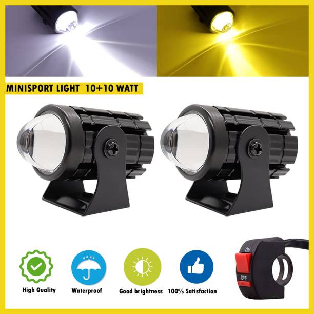 SRPHERE Universal Motorcycle LED HeadLight Spotlights Projector Lens Yellow White Fog Lamp Car, Motorbike, Truck, Van LED (12 V, 36 W)