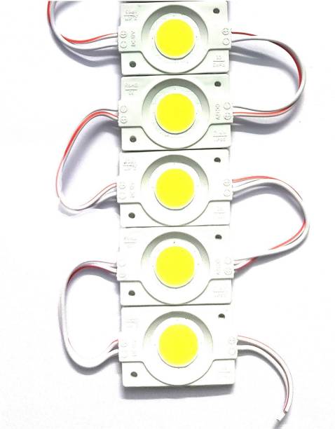 Steko 5 Pieces (WHITE) DC 12V 2.4 Watt Coin Module LED Light For Decoration Interior Light Motorbike LED (12 V, 2.4 W)