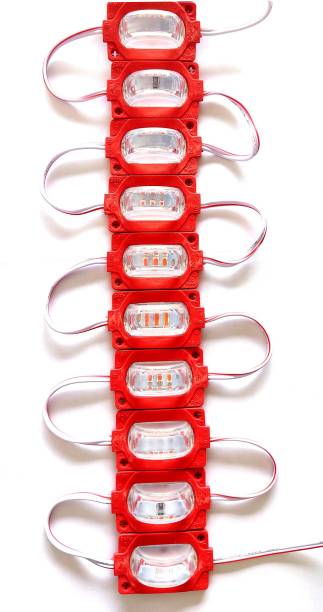 Steko 10 Pieces {RED} DC 12V 1.5 Watt Half Type Shape 3 LED Module Light Interior Light Car LED (12 V, 1.5 W)