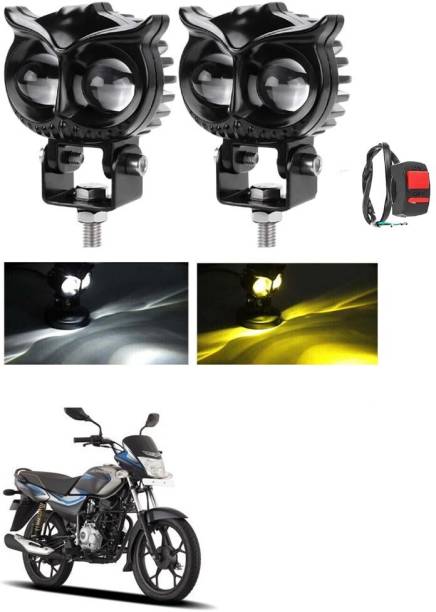 SRPHERE Motorcycle Fog LED Spot Light White Yellow Owl Fog Light For Bajaj Platina 110 Headlight Car, Motorbike LED (12 V, 40 W)