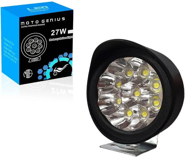 Moto Genius LED Round Fog Lights for Bikes Strong Aluminum Body, Waterproof (9-80 V) Fog Lamp Motorbike, Car, Truck, Van LED (8 V, 40 W)