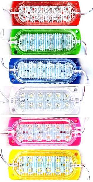Wizzo 6 Pieces (1 Each Red Green Blue White Yellow Pink) DC 12V 3 Watt LED Module Interior Light Car LED (12 V, 3 W)