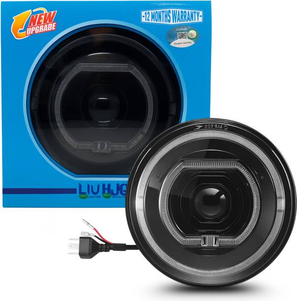 LIU HJG C279 Yellow/White High/Low Beam 55W-42W 7 Inch Headlight With Y/W & Blue DRL Headlight Car, Motorbike, Truck, Van LED (12 V, 55 W)