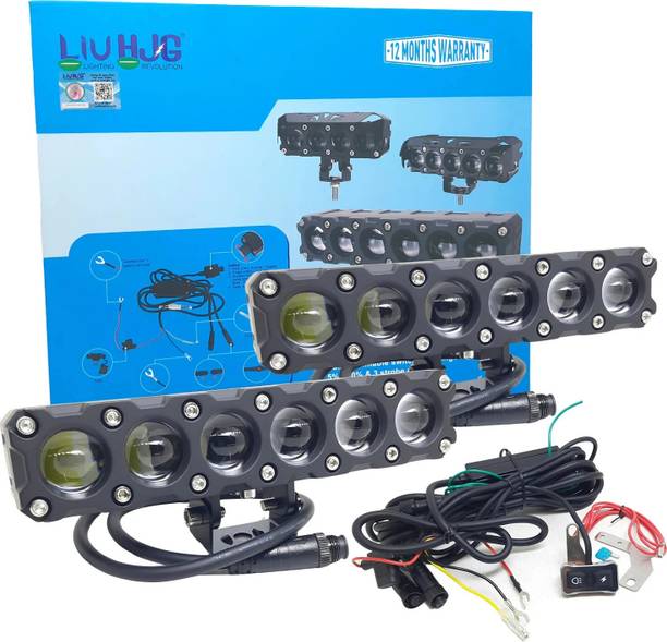 LIU HJG Yellow/White 180 watt Fog Light With Wiring Kit Fog Lamp Car, Motorbike, Truck, Van LED (12 V, 180 W)