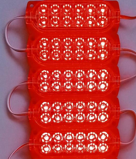 Wizzo 5 Pieces (RED) DC 12 Volt 3 Watt (12-LED) Waterproof LED Module Light Interior Light Car LED (12 V, 3 W)