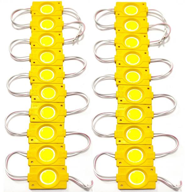 Wizzo 20 PIECES (YELLOW) DC 12V 2.4W Coin LED Light Module For Bike Car Interior Light Motorbike LED (12 V, 2.4 W)