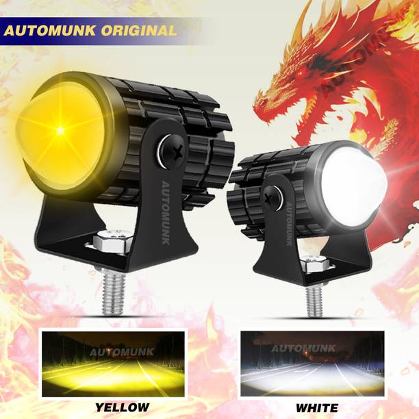automunk 3 LENS Spot Light White Yellow Driving Lamp Heavy Quality Fog Lamp Car, Motorbike LED (12 V, 20 W)