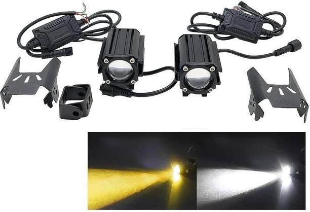 AutoPowerz 60W White and Yellow with RED Devil Eye Effect LED Driving Fog Lights Fog Lamp Motorbike LED (9 V, 50 W)