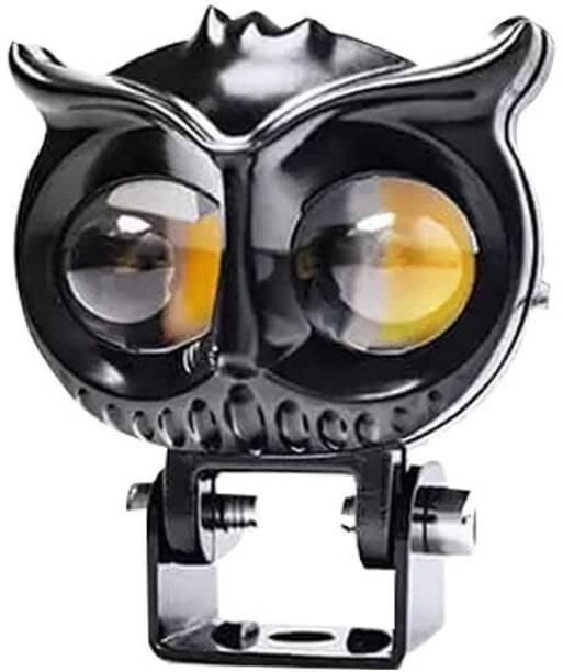 Motopex Owl Shape LED Fog Light 12V DC, Yellow And White Beam Universal All Motorcycle Fog Lamp Car, Motorbike LED (12 V, 40 W)