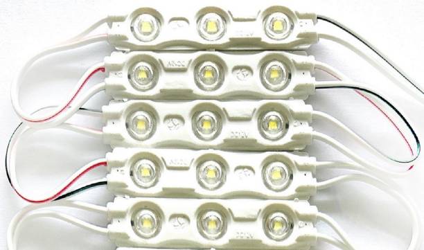 Steko 5 Pieces {WHITE} DC 12V 1.5 Watt Optical Lens 3 LED Module Light For Decoration Interior Light Motorbike LED (12 V, 1.5 W)
