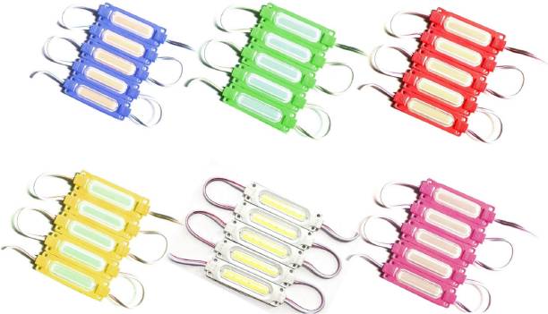 Wizzo (5 Pc Each Red Green Blue Yellow White Pink) 12V DC LED Capsule Module 30 Pcs Interior Light Car LED (12 V, 2 W)