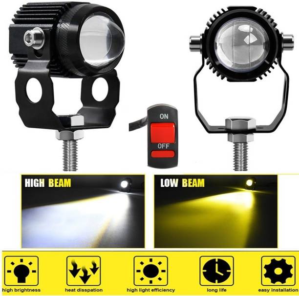 ASRYD Driving Fog Lamp White Yellow Spotlight OffRoad 12V With Canbox With Fan Fog Lamp Motorbike, Car LED (12 V, 60 W)