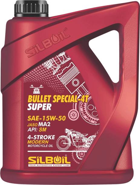SILBOIL BULLET SPECIAL 4T SUPER 15W-50 ( API: SM) ( JASO: MA-2) High Performance Synthetic Blend Engine Oil