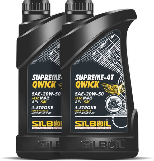 SILBOIL P2 SUPREME 4T -QWICK 20W-50 ( API: SM) ( JASO: MA-2) High Performance Synthetic Blend Engine Oil