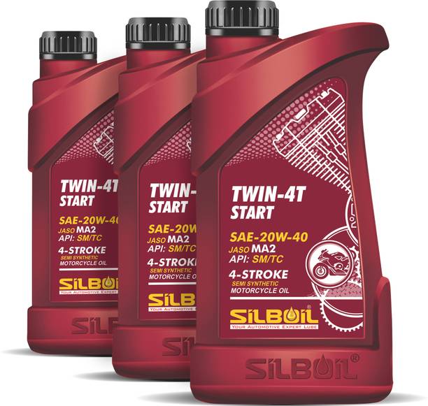 SILBOIL P3 TWIN 4T START 20W-40 ( API: SM/TC) ( JASO: MA-2) High Performance Synthetic Blend Engine Oil
