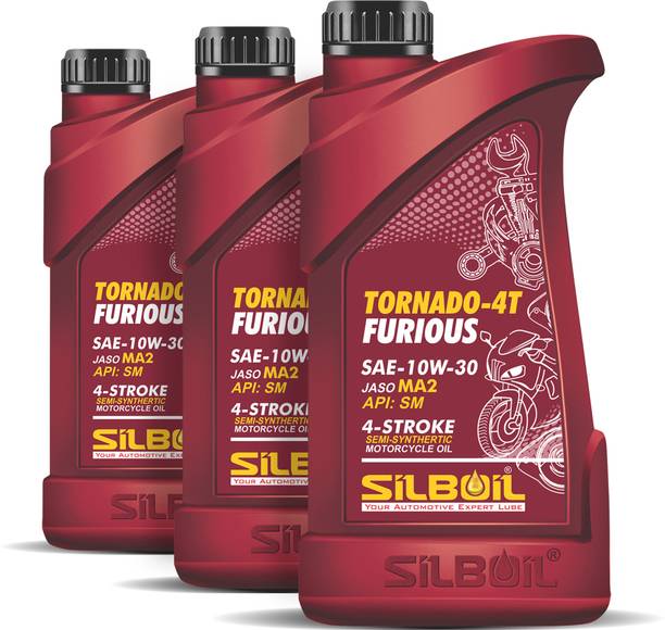 SILBOIL P3 TORNADO 4T FURIOUS 10W-30 (API: SM) ( JASO: MA-2) High Performance Synthetic Blend Engine Oil