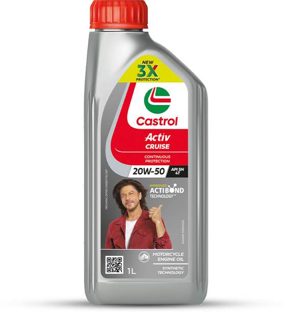 Castrol Activ CRUISE 20W-50 4T for Bajaj Bikes 3X Protection with Actibond Technology for Bikes|API SN & JASO MA2 Synthetic Blend Engine Oil