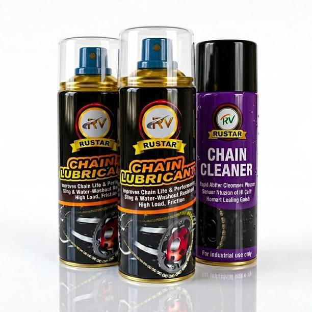 RUSTAR Combo of Chain Lubricant 300ml and Chain Cleaner 150ml For All Type of Chains Of Bike and Bicycle Chain Oil
