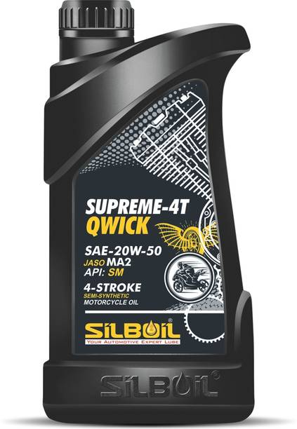 SILBOIL SUPREME 4T -QWICK 20W-50 ( API: SM) ( JASO: MA-2) High Performance Synthetic Blend Engine Oil