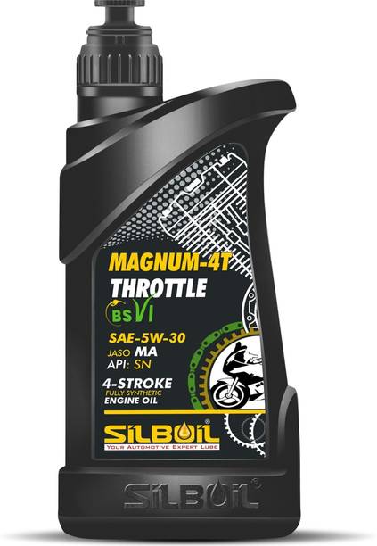 SILBOIL MAGNUM-4T THROTTLE BSVI 5W-30 ( API: SN) ( JASO: MA) High Performance Full-Synthetic Engine Oil