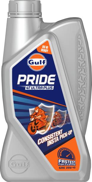 Gulf Pride 4T Ultra Plus 20W-40 2 Wheeler Bike High Performance Engine Oil