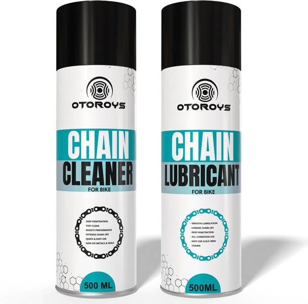 Atoray Bike Chain Cleaner and Chain Lube Combo 500 ml Each | Heavy Duty Motorcycle Chain Lubricant Spray | Anti Rust Chain Care Kit for Bike and Bicycle Chain Oil