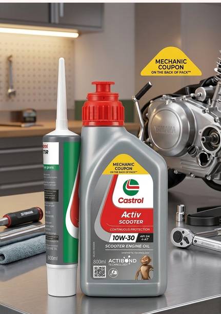 Castrol CAS-ACT-SCO-10W30-800ML Castrol Activ Scooter 10W-30 4-AT Engine Oil. सिंथेटिक ब्लेंड इंजन ऑइल