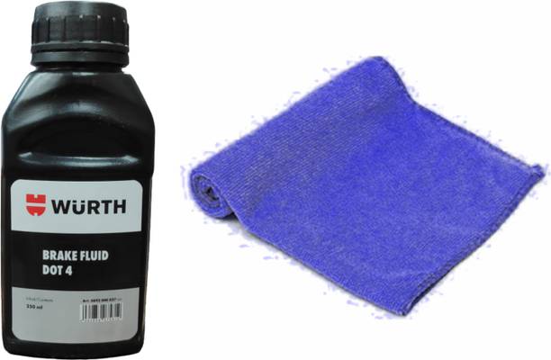 Wurth Brake Fluid Dot 4 250ML & Microfiber Cleaning Cloth Blue Brake Oil