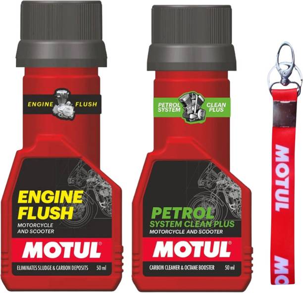 MOTUL ENGINE FLUSH 50ml & PETROL SYSTEM CLEAN 50ml WITH FREE KEY CHAIN COMBO Engine Flush and Petrol System Clean 50ml with Free Key Chain Combos Oil Flush and Treatment