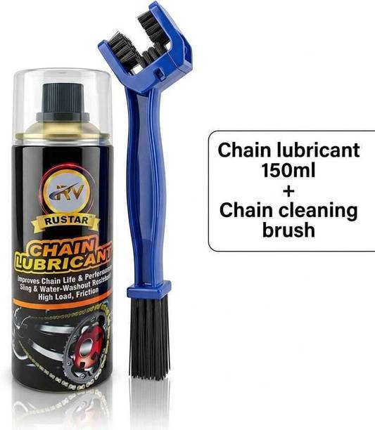 RVRustar Bike Chain Lube Spray with Chain Cleaner Brush Combo for Motorcycle and Bicycle Chain Oil