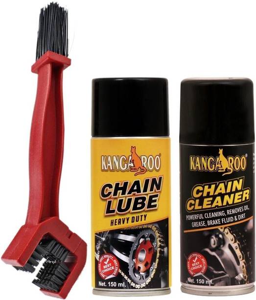 KANGAROO CLB150N Chain Lube and Chain Cleaner 150 ml Each With Cleaning Brush Chain Oil (300 ml) Chain Oil