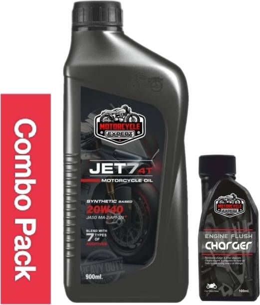 THE HUMBLE MECHANIC : Full Maintenance Pack : Engine Flush + Motorcycle Expert 20w-40 JET7 4T Engine Oil High-Mileage Engine Oil