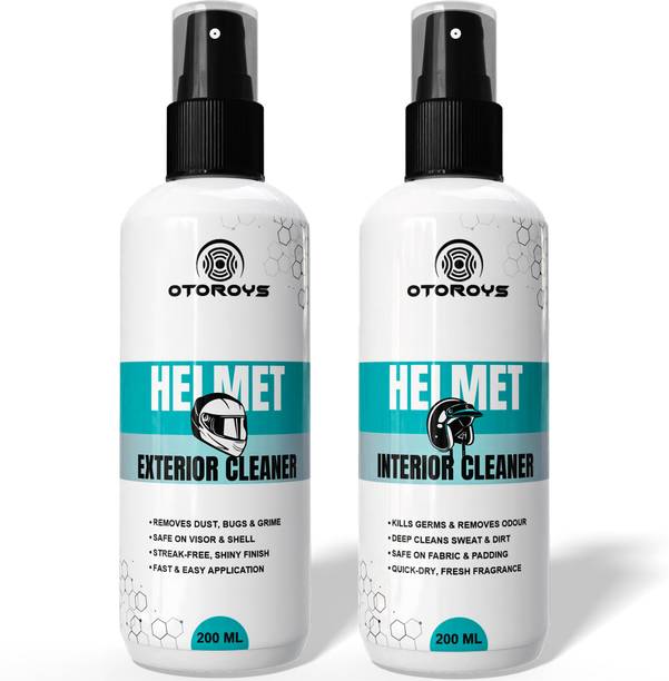 Otoroys Helmet Care Kit Visor Cleaner, Interior Anti-Bacterial, Anti-Odor Cleaner Spray Quick Dry Formula, Removes Sweat & Smell, Helmet Cleaning Liquid for Helmets Mould Release