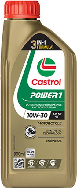 Castrol 10W-30 4T (900ml) POWER1 4T Engine Oil for Bikes with 3in1 Technology BS VI Ready फुल सिंथेटिक इंजन ऑइल