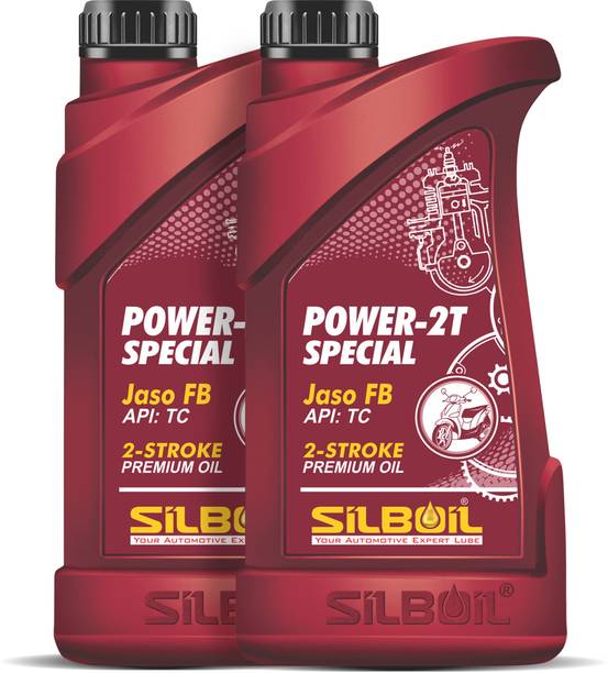 SILBOIL P2 POWER 2T SPECIAL ( API: TC) ( JASO: FB) (2 Bottle of 500ml Each) High Performance 2-Stoke Mineral Engine Oil