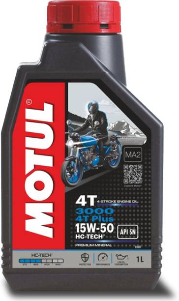MOTUL 3000 4T Plus 15W-50HC-TECH सिंथेटिक ब्लेंड इंजन ऑइल