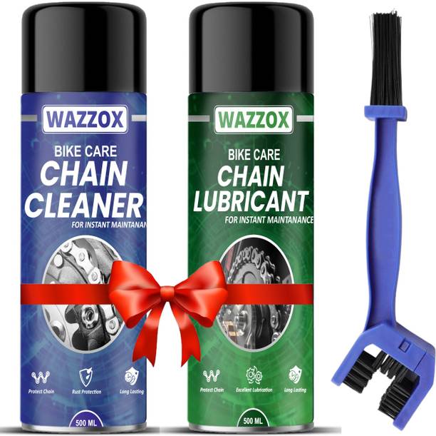 WAZZOX Motorcycle Chain Lubricant and Chain Cleaner Spray With Brush For Motorcycle Rust protection Prevent Chain Breakage Chain Oil