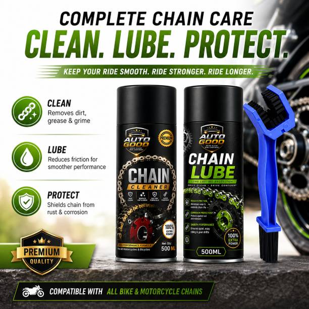 Auto good Complete Motorcycle Chain Cleaning And Lubrication Solution High Performance Motorcycle Chain Care Combo With Cleaner Lubricant Chain Oil