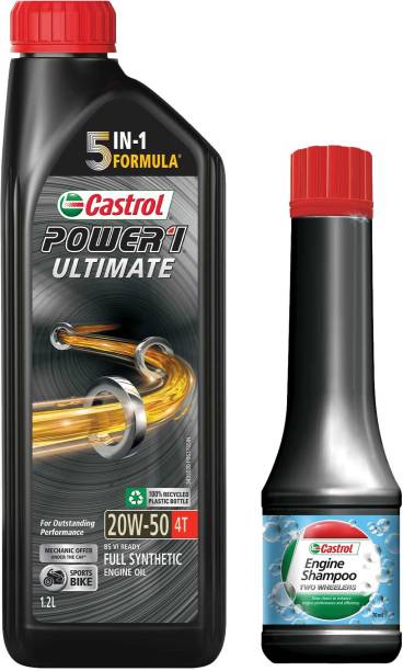 Castrol Power1 Ultimate 20W-50 4T for Sports Bike Super Saver Combo Full-Synthetic Engine Oil