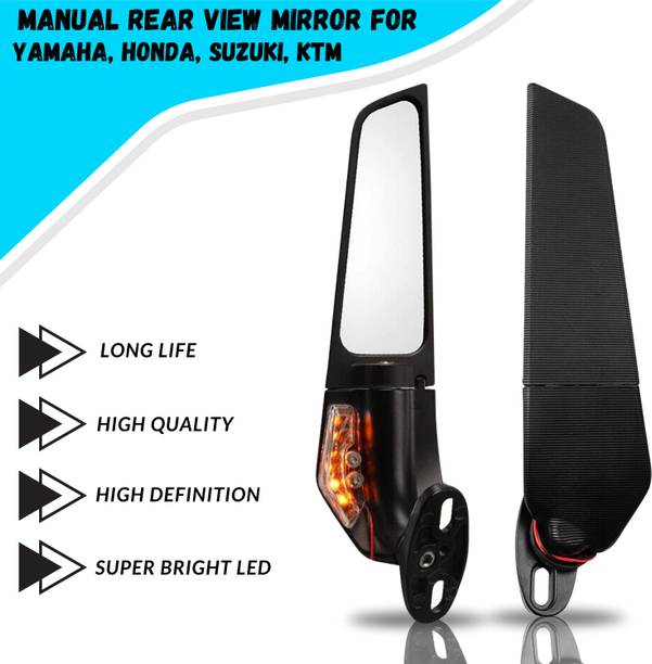 ENEMYT Manual Dual Mirror For Yamaha, KTM, Honda, Suzuki Universal For Bike