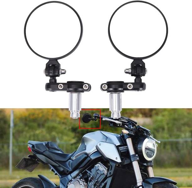 GH GENERIC HUB Motorcycle BarEnd Mirrors Round Shape Rearview Radar Mirror