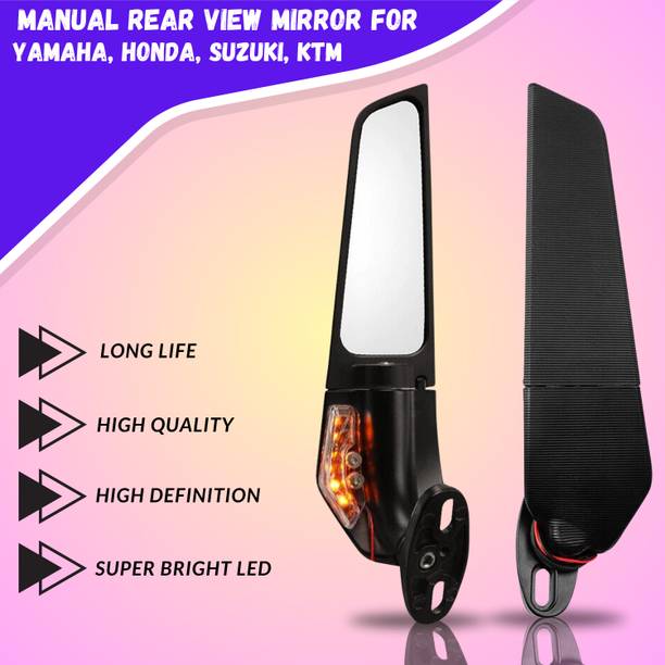 ENEMYT Manual Dual Mirror For KTM, Yamaha, Suzuki, Honda Universal For Bike